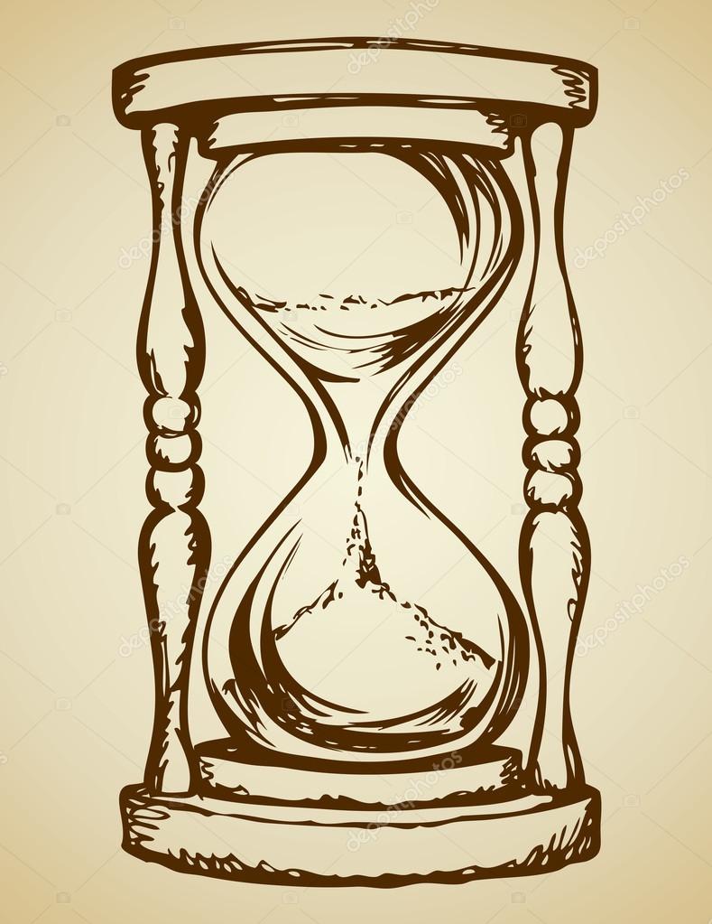 789x1023 Hourglass. Vector Drawing Stock Vector Marinka