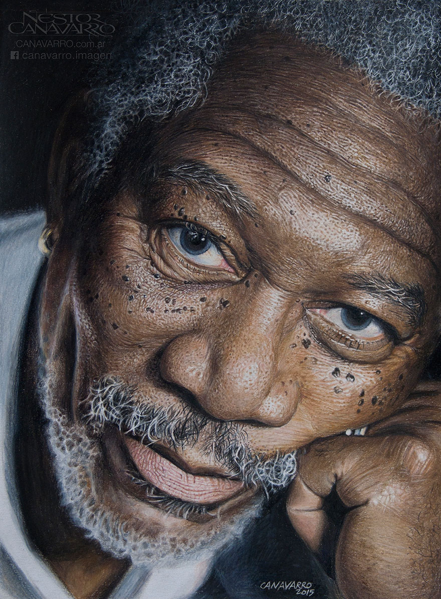 880x1196 My 50 Hour High Detail Drawing Of Morgan Freeman In Color Pencils