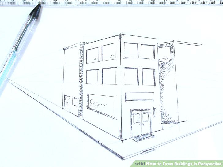 728x546 Sketch Of Building Plan Image Titled Draw Buildings In Perspective