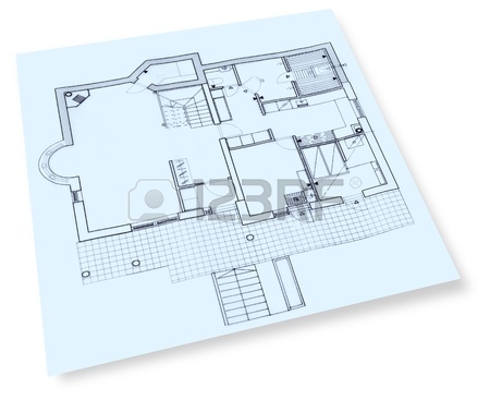 450x367 Individual House Construction Drawings Blueprint Stock Photo