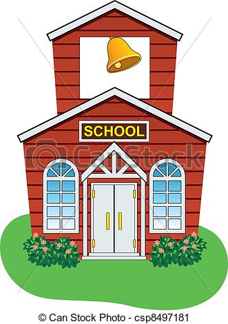 331x470 Vector Country School House. Vector Illustration Of Country