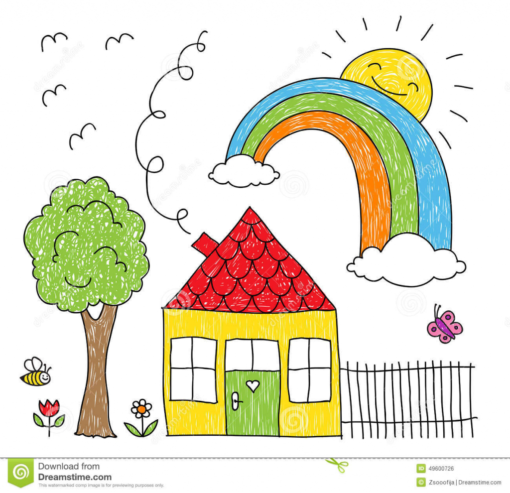 1024x990 Best Drawing For Kids House Drawing For Children 10 Best Images