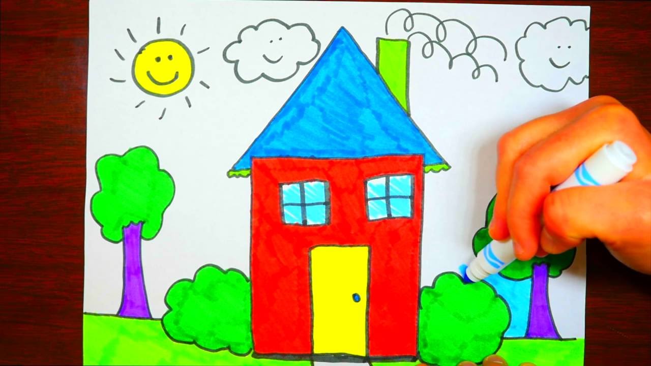 1280x720 For Kids How To Draw A House