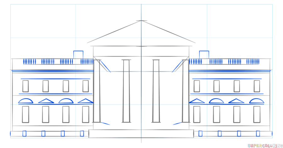 900x471 How To Draw The White House Step By Step Drawing Tutorials