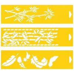 236x236 3 Stencils Cake Wall Airbrush Decorating Drawing Template