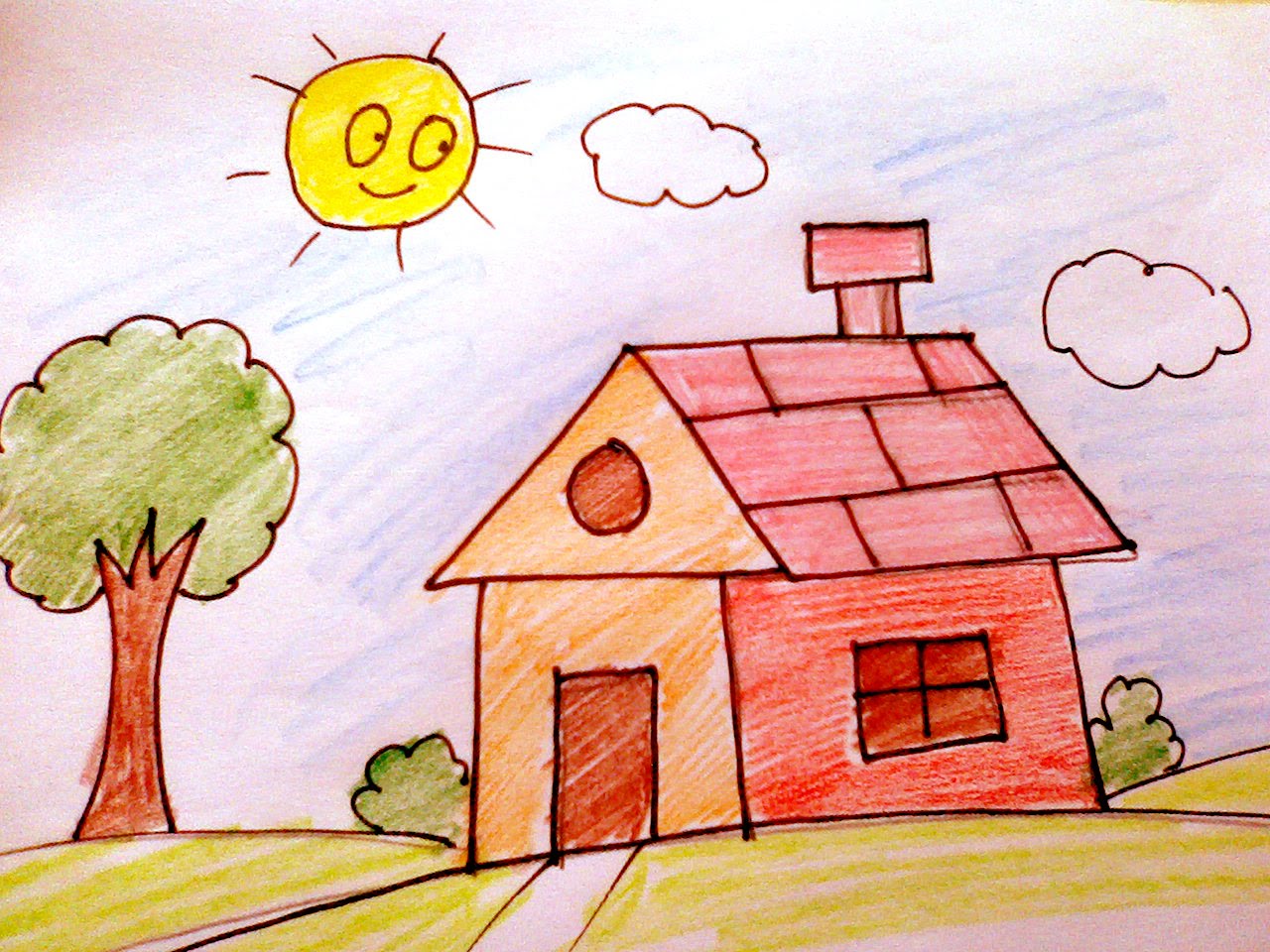 1280x960 How To Draw A House For Kids