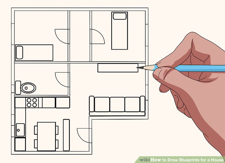 728x529 How To Draw Blueprints For A House 9 Steps (With Pictures)