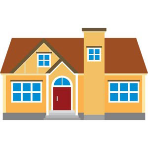 300x300 Orange Old House Simple Drawing House Vector City Illustration