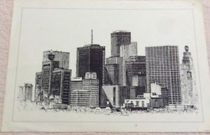300x193 Vintage Pen Amp Ink Drawing Houston Texas Ricardo 1970 Copy Signed