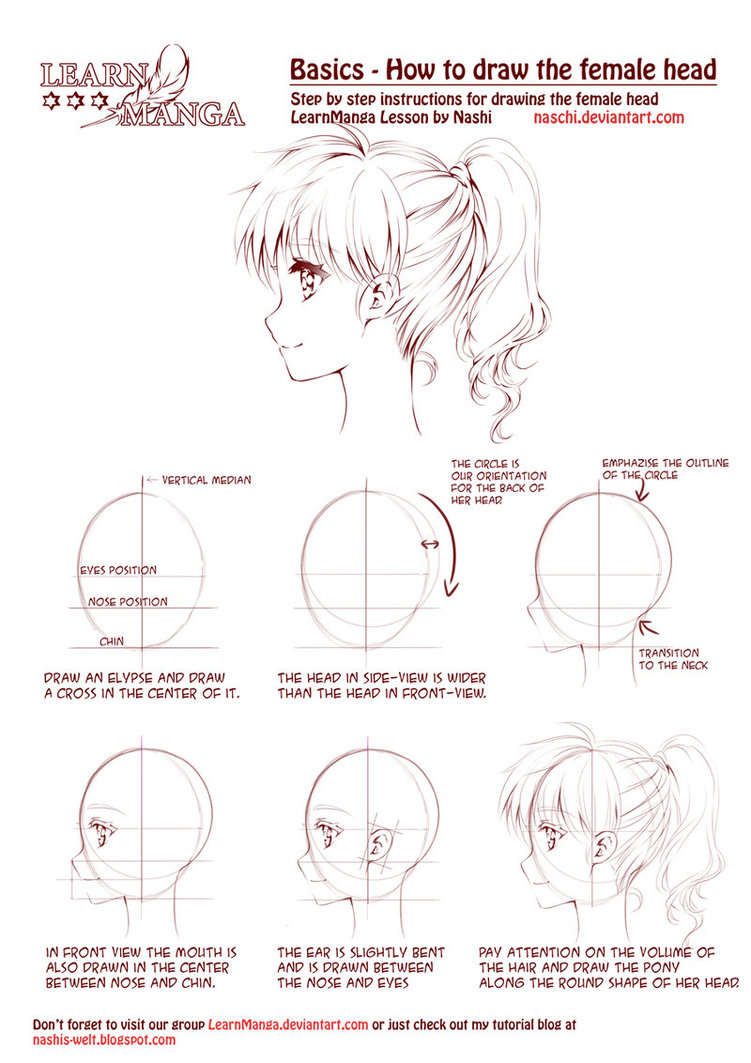 751x1063 Learn Manga How To Draw The Female Head Side By Naschi