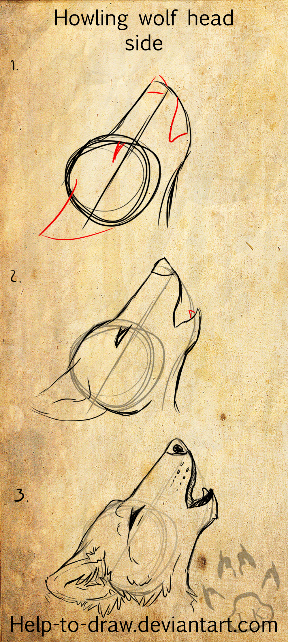 999x2226 Howling Wolf Side By Casarts How To Draw Wolf