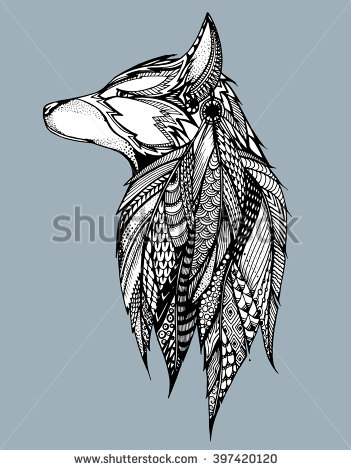 351x470 Profile Wolf. Howling Wolf. Portrait Of A Wolf. Stylized Dog. Head