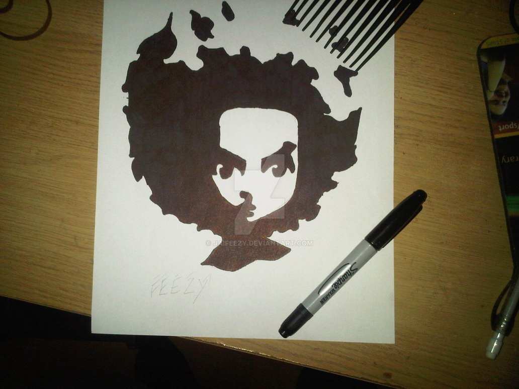 1032x774 Silhouette Of Huey Freeman By Jaifeezy