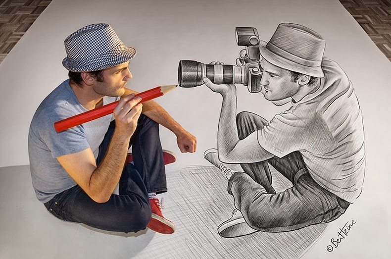 790x523 Pencil Vs. Camera Goes Huge 3d Charcoal And Pencil Drawings By