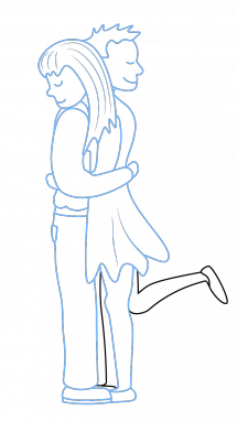 215x382 How To Draw A Hug, Valentine's Day, Holidays, Easy Step By Step