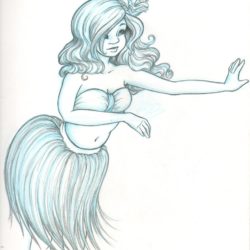 250x250 Hula Girl Drawing, Pencil, Sketch, Colorful, Realistic Art Images