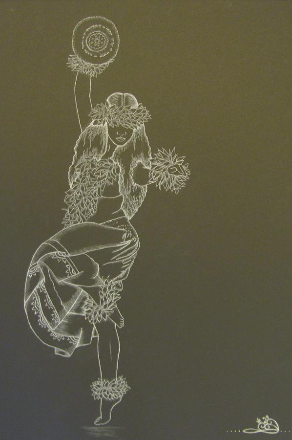598x900 Kahiko Hula Drawing By Heather Beckham