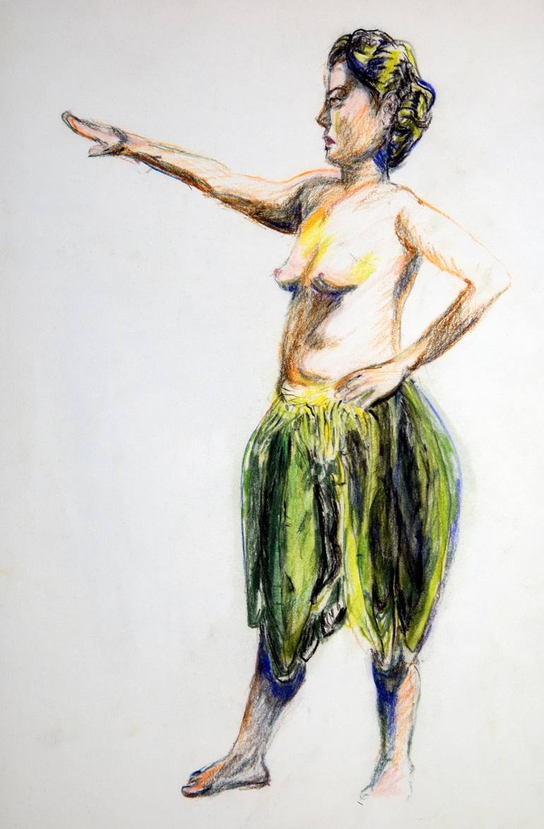 770x1172 Saatchi Art Hula Girl Drawing By Toby Rabiner
