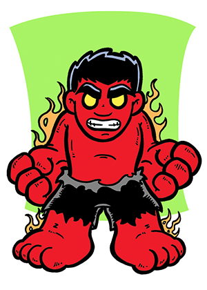 300x420 Mini Red Hulk By Artofjoshlyman