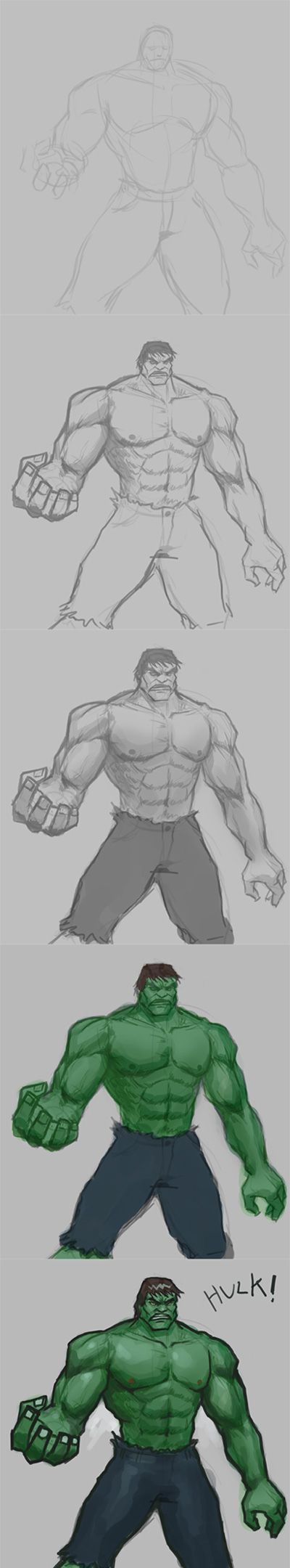 400x2160 How To Draw Hulk Step By Step Step By Step