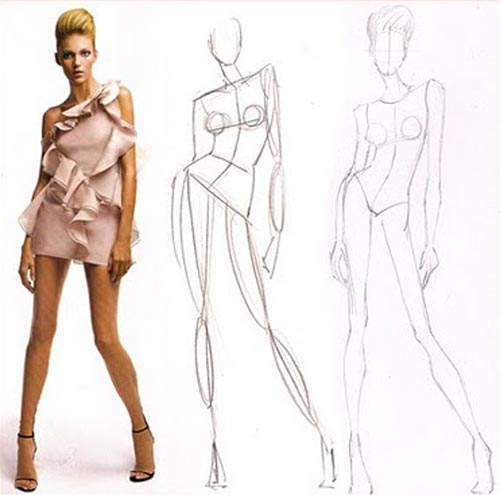 500x495 Fashion Sketches Body Shapes Fashion Sketch