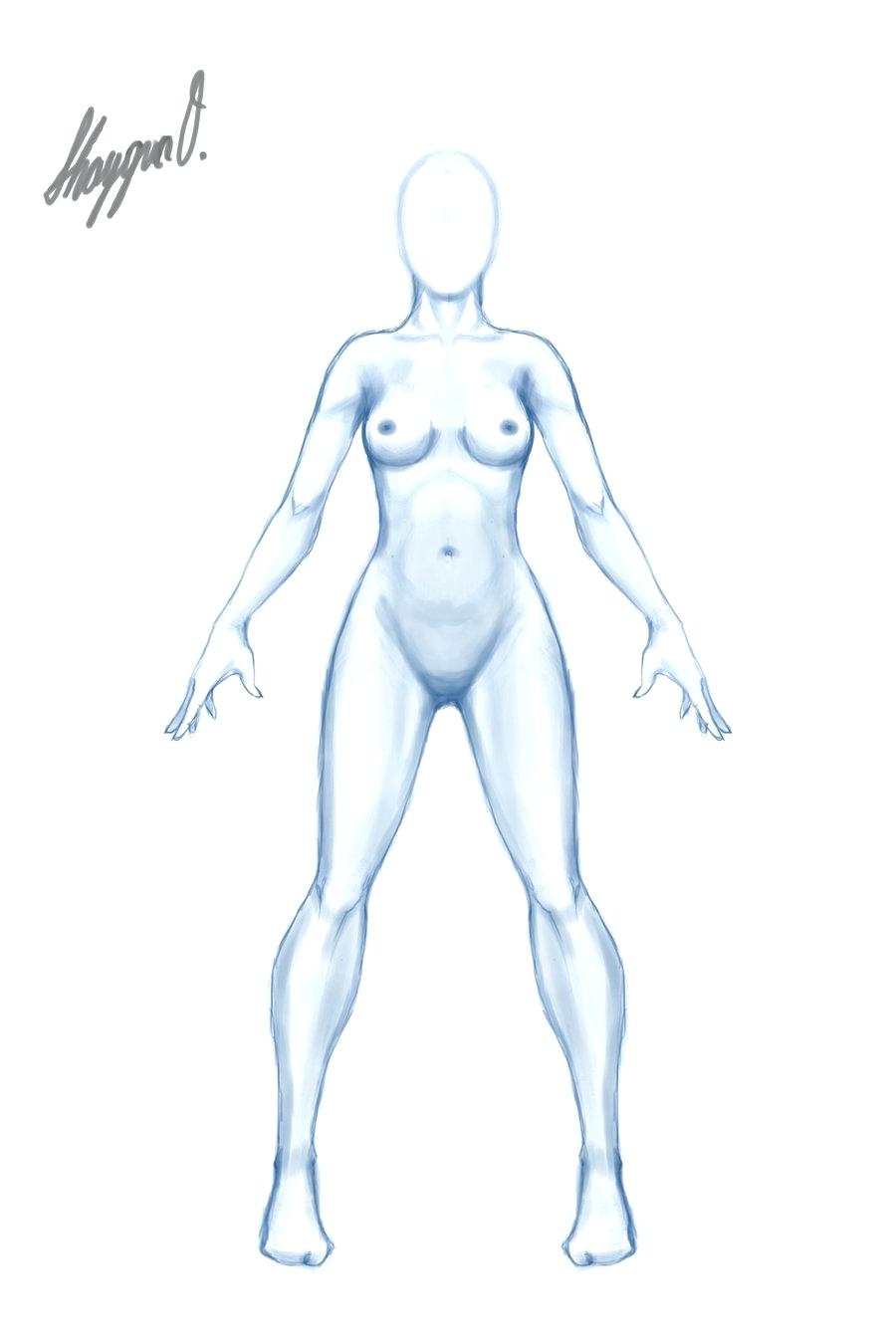 900x1350 Template Female Figure Drawing Template Anatomy Front Updated By