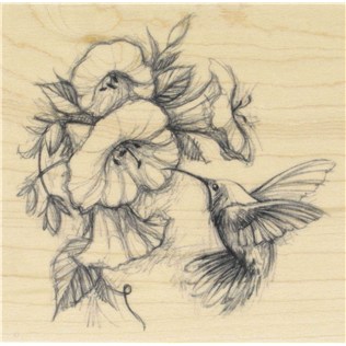 316x316 Hummingbird With Flowers Rubber Stamp Shop Hobby Lobby Tattoos
