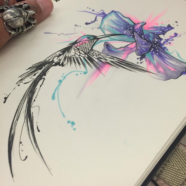 650x650 130 Best Hummingbird Tattoo Designs (April 2018)