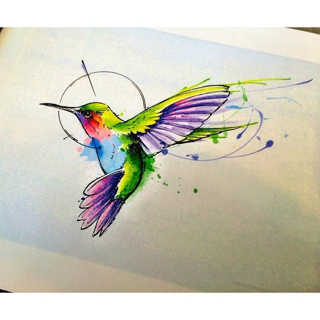 640x640 Image Result For Hummingbird Tattoo Neck Watercolor Tattoo