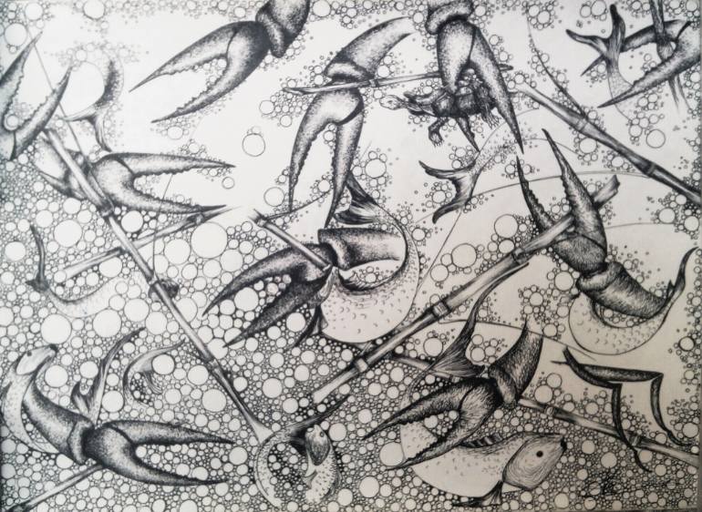 770x562 Saatchi Art Hunting Drawing By Naveen C B