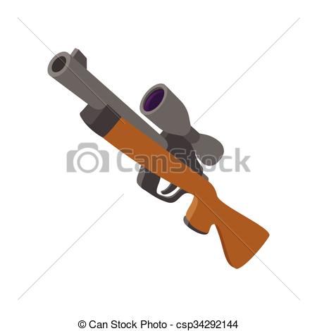 450x470 Hunting Rifle Cartoon Icon. Hunting Rifle With Sight Cartoon