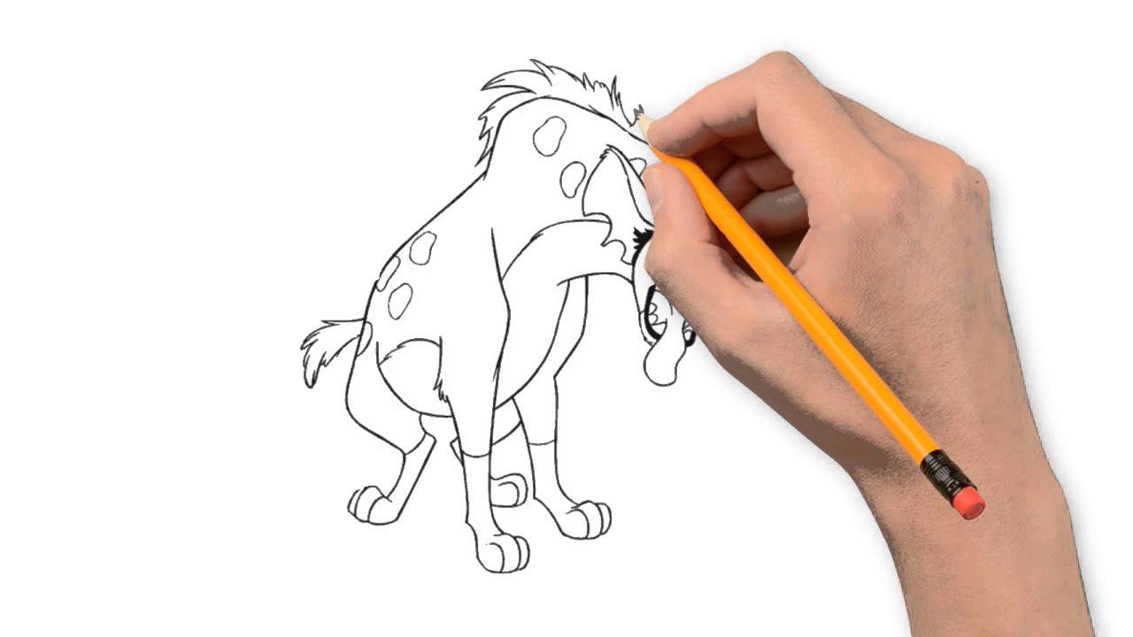 1280x720 Hyena Animals Pencil To Draw Step By Step