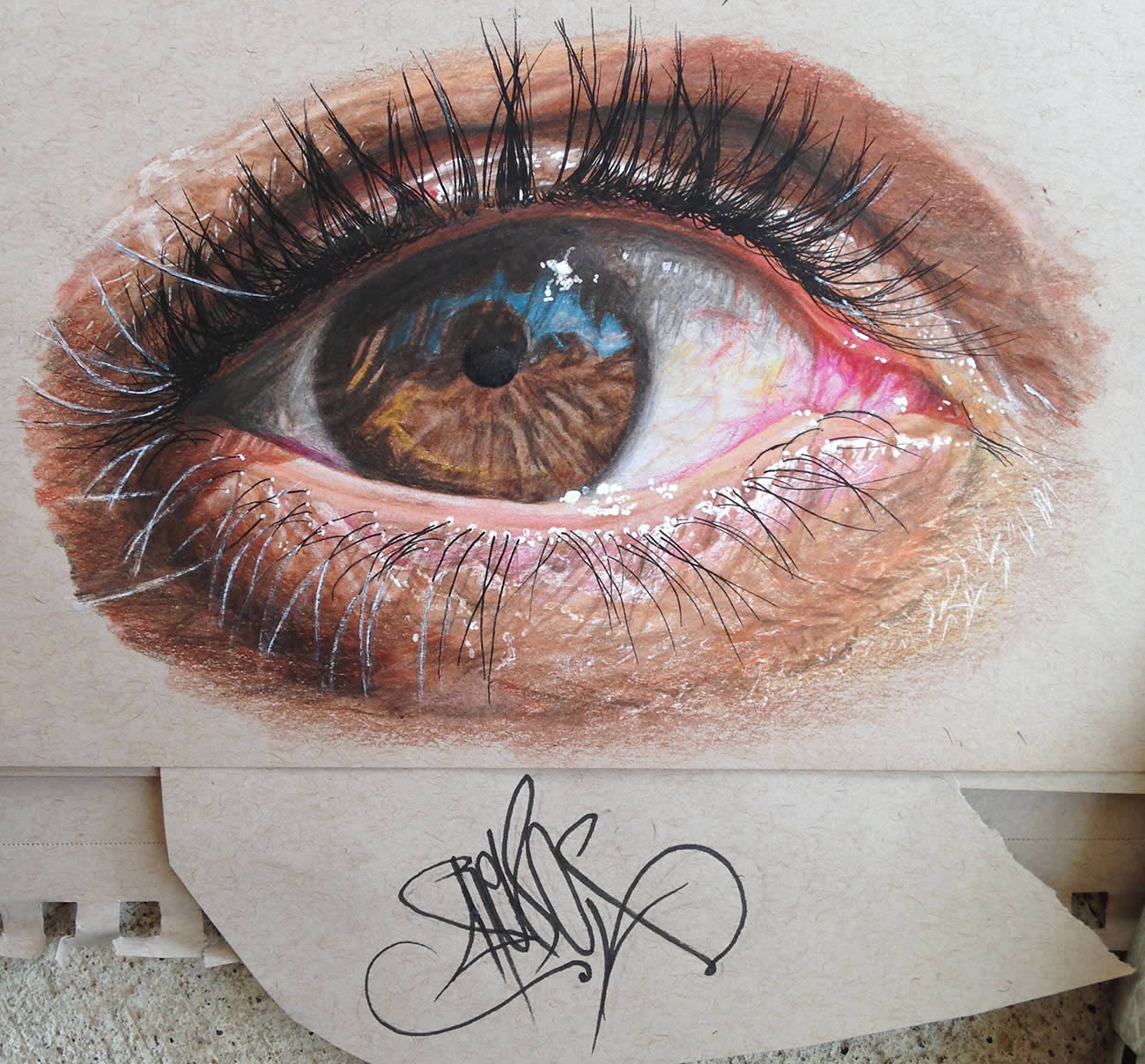 1300x1208 Hyperrealistic Eyes Drawn With Colored Pencils Colossal