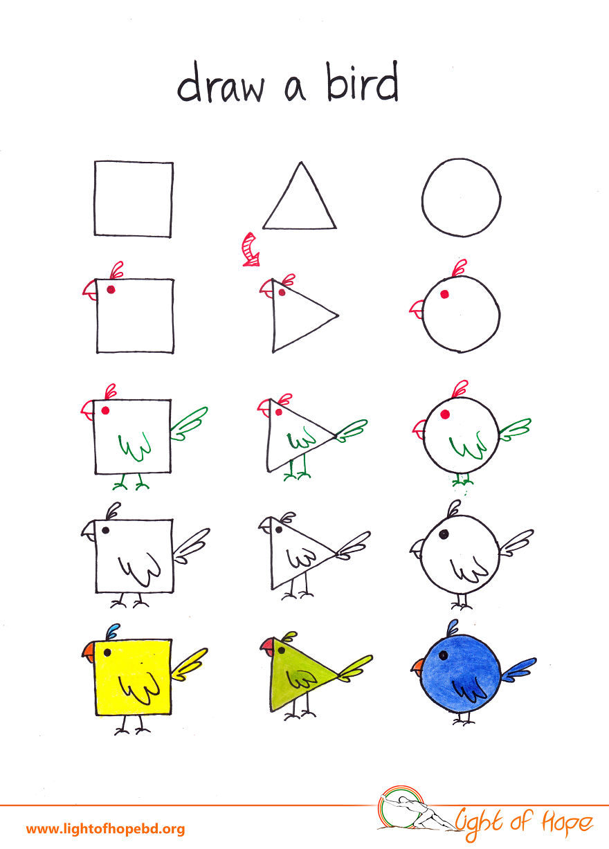 880x1227 How To Draw Any Animal From A Square, A Triangle And A Circle