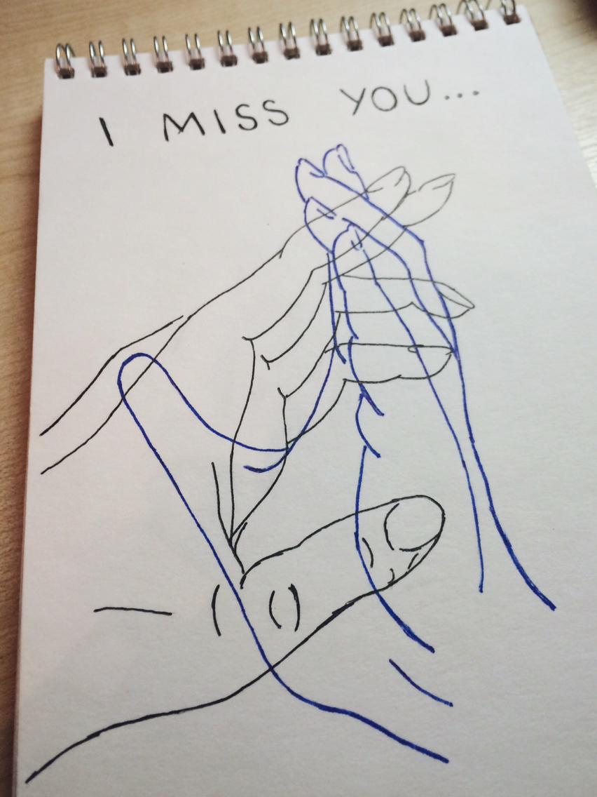 852x1136 Art, Love, Drawing, Illustration, Sketch, Hands, I Miss You