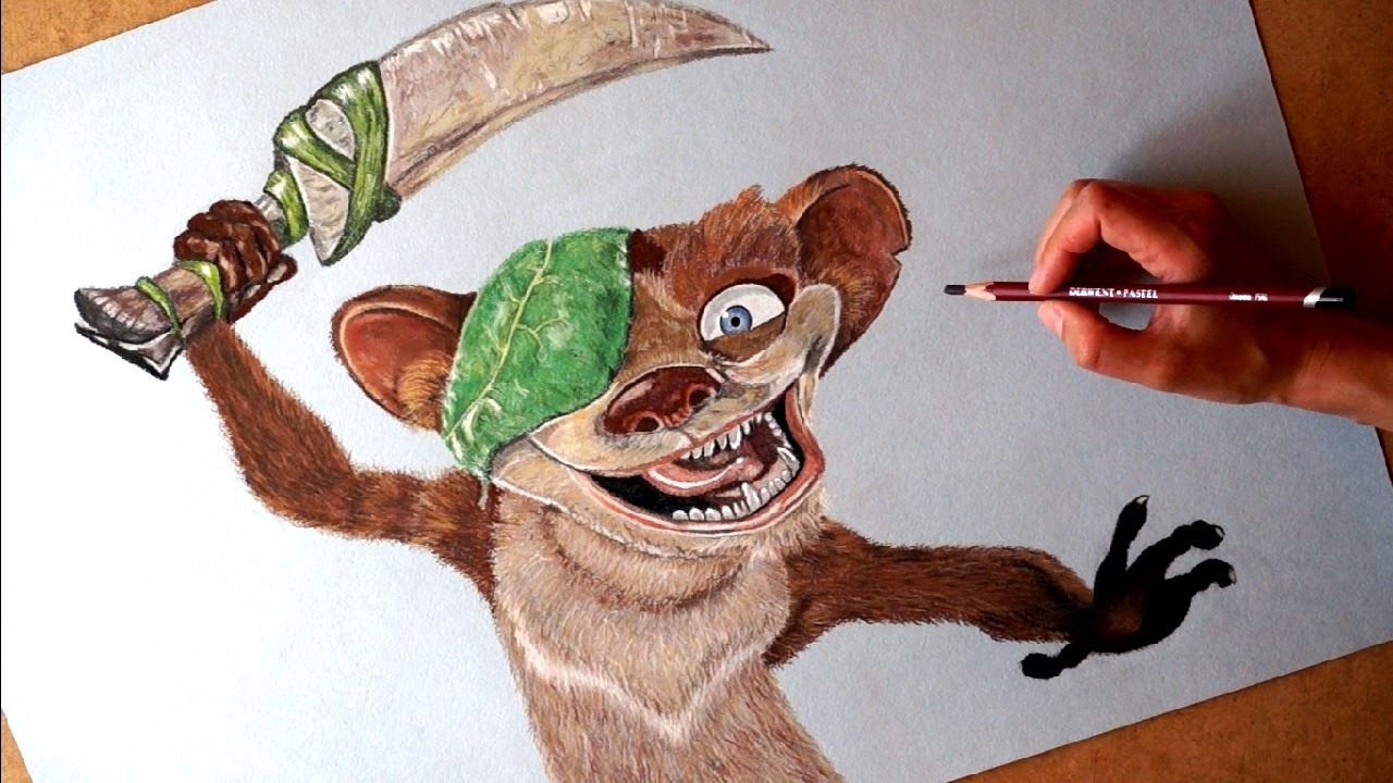 1280x720 Drawing Buck Cartoon Character From Ice Age.