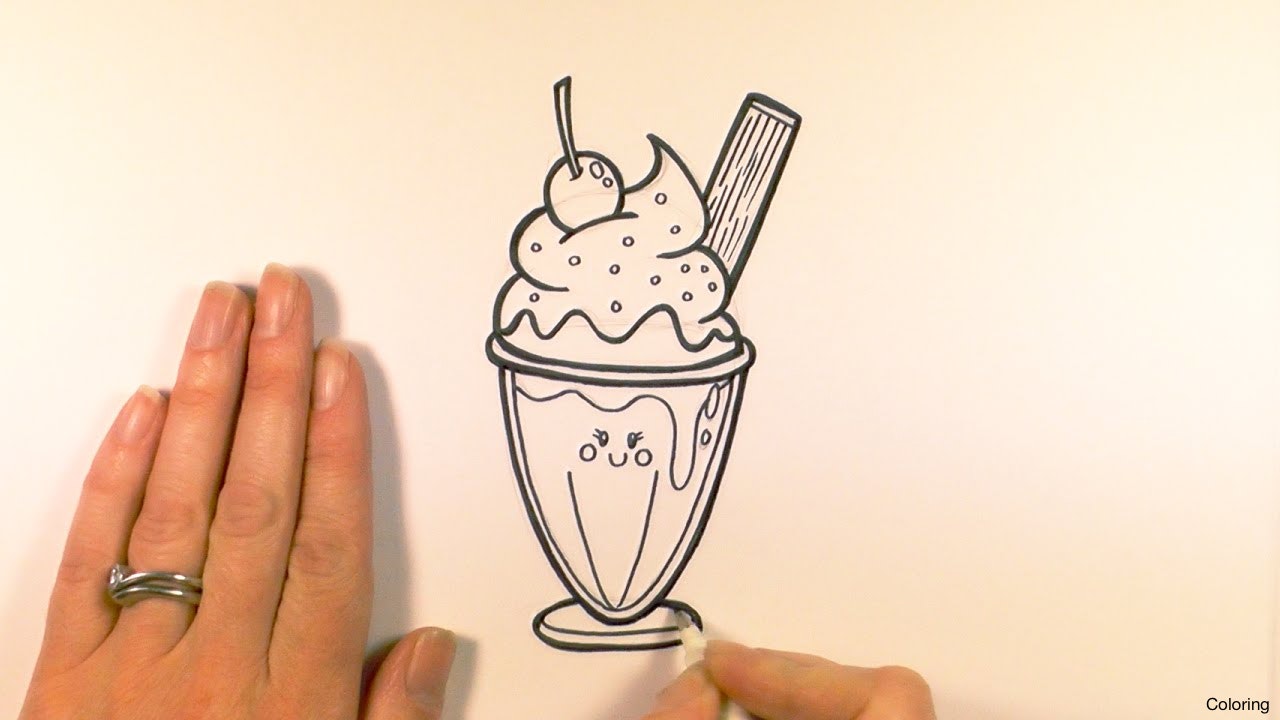 1280x720 5 Drawing Ice Cream Cone1 Coloring Cone 2f Drawings Cup Tumblr Diaiz