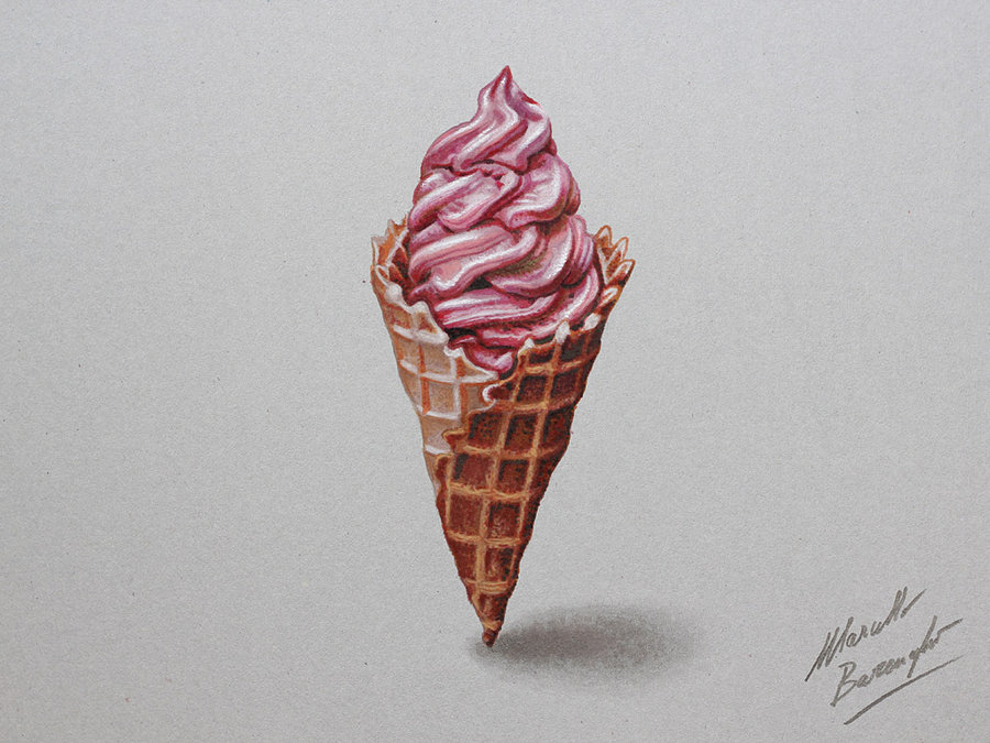 900x675 Ice Cream Drawing By Marcello Barenghi By Marcellobarenghi