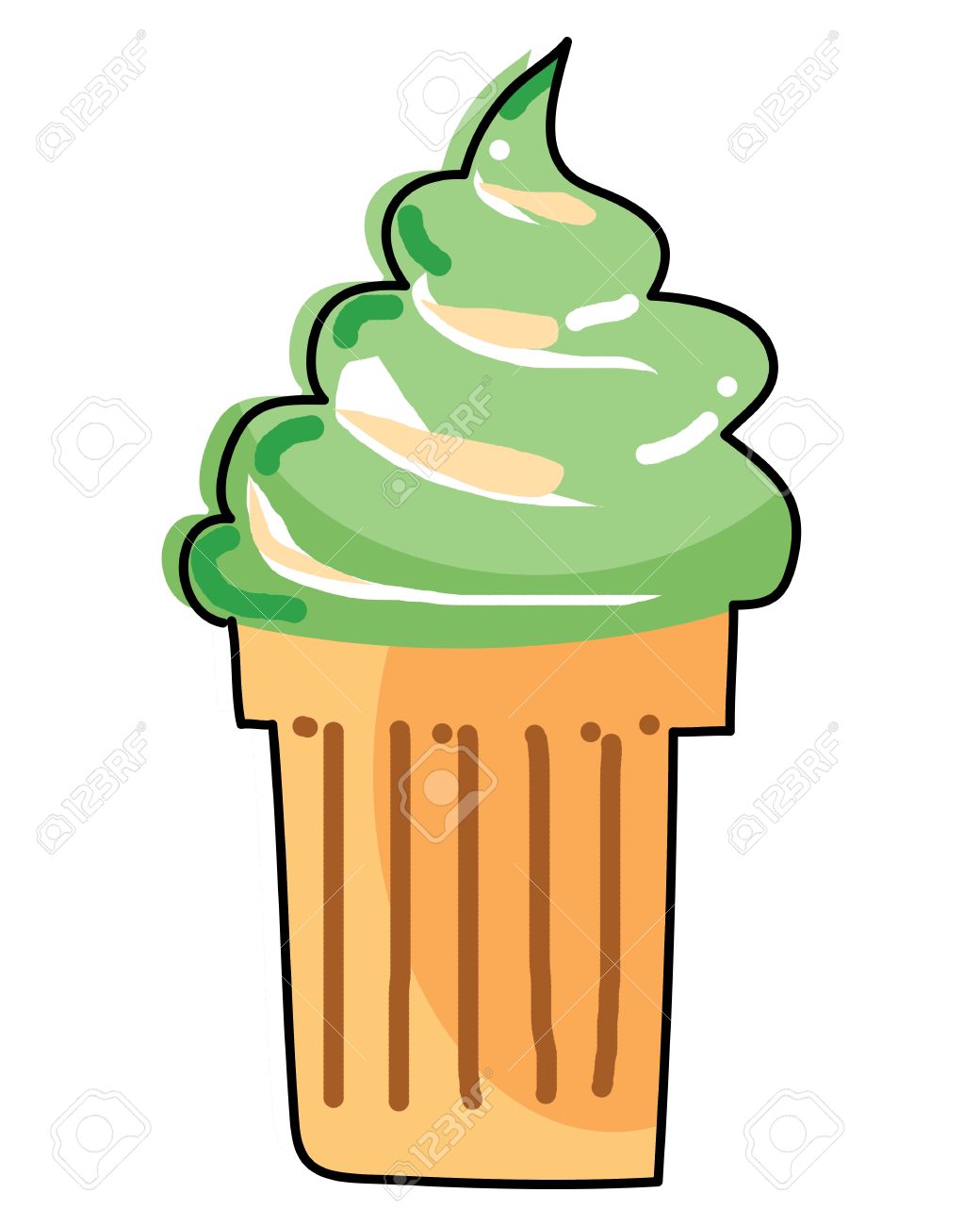 1040x1300 Ice Cream Concept Hand Draw Cartoon Illustration Royalty Free