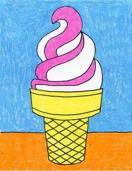 260x336 Draw An Ice Cream Cone Arte Y Pintar Es Divertido
