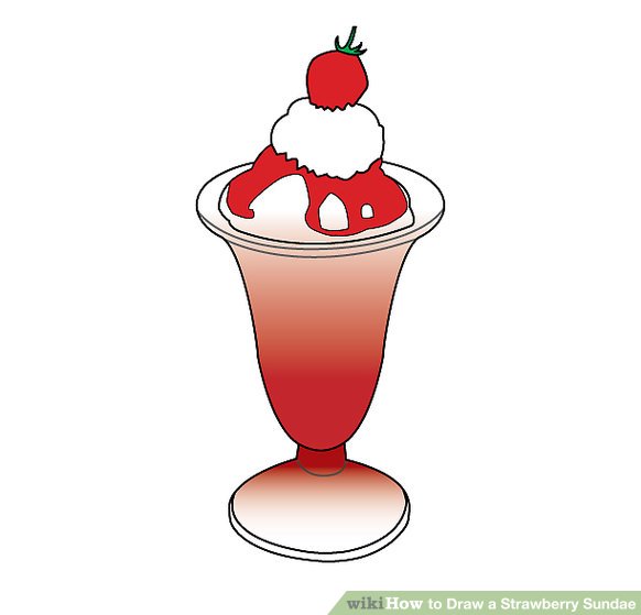 582x559 How To Draw A Strawberry Sundae 9 Steps (With Pictures)
