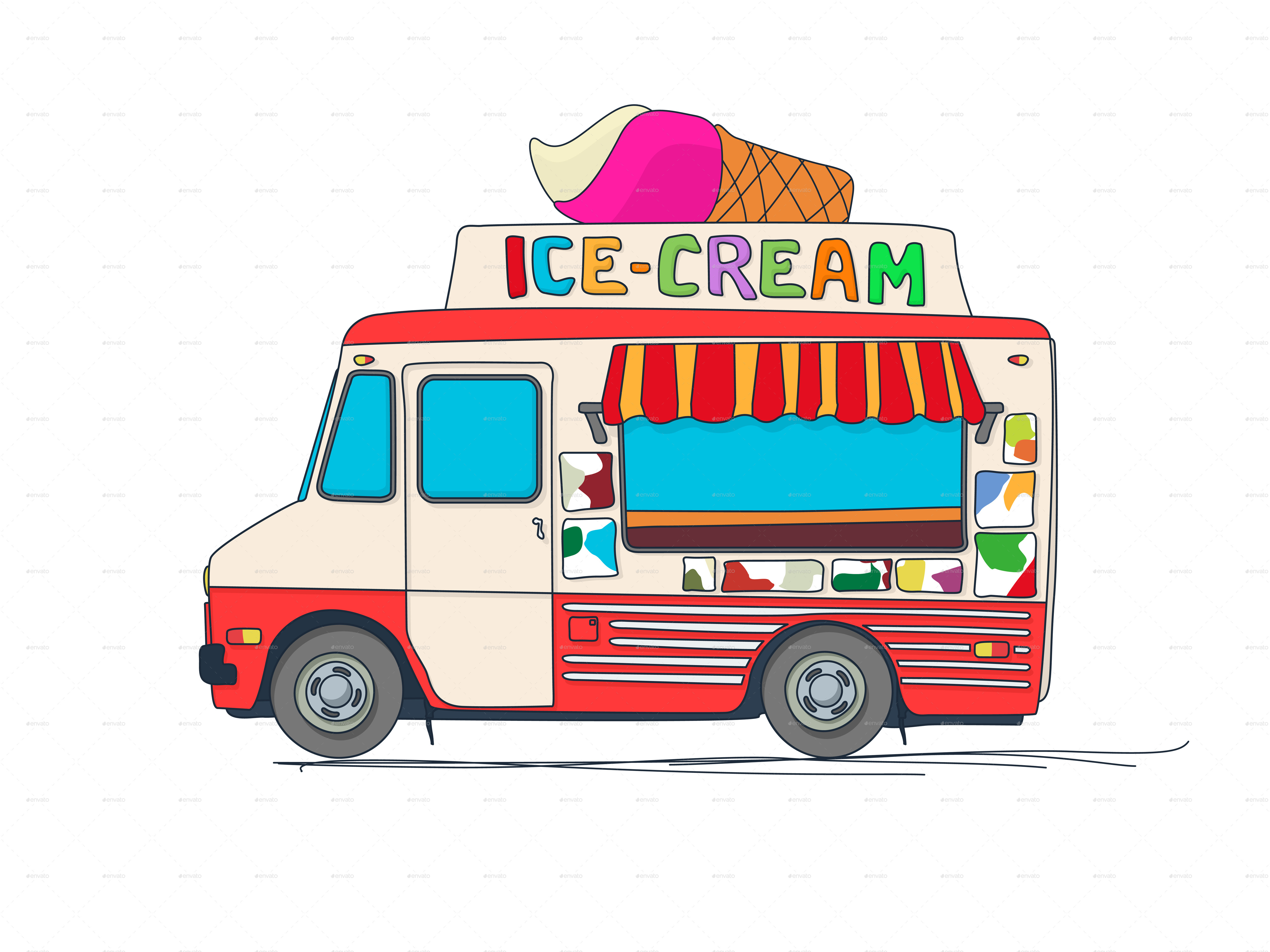 Ice Cream Truck Drawing at Free for personal use Ice
