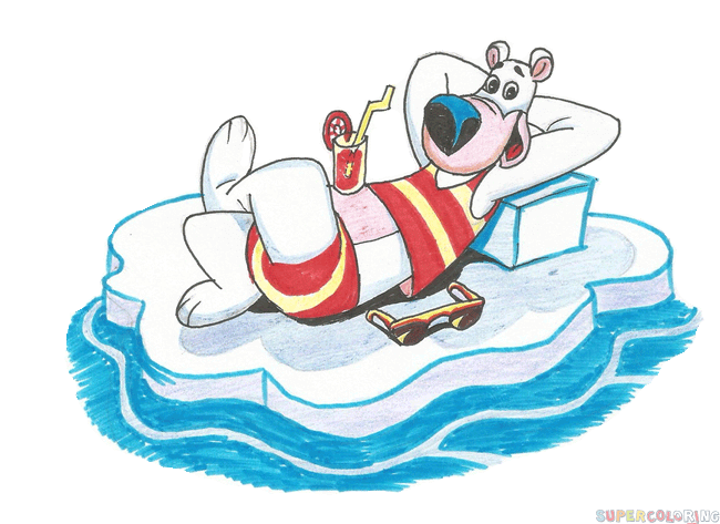 650x473 How To Draw A Cartoon Polar Bear On Ice Step By Step Drawing
