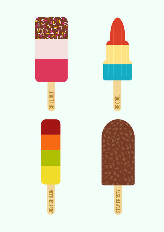 570x806 Illustration Ice Cream, Lolly Summer Kitchen Art, Illustrated