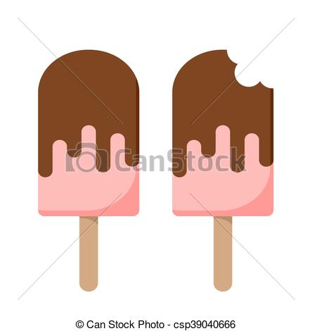 444x470 Strawberry Ice Cream Popsicle Icon. Candy Icon. Flat Style