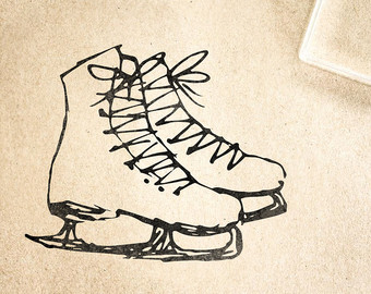 340x270 Ice Skate Stamp Etsy