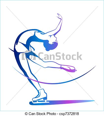 422x470 Winter Sport. Ladies Figure Skating. Ice Show. Vector