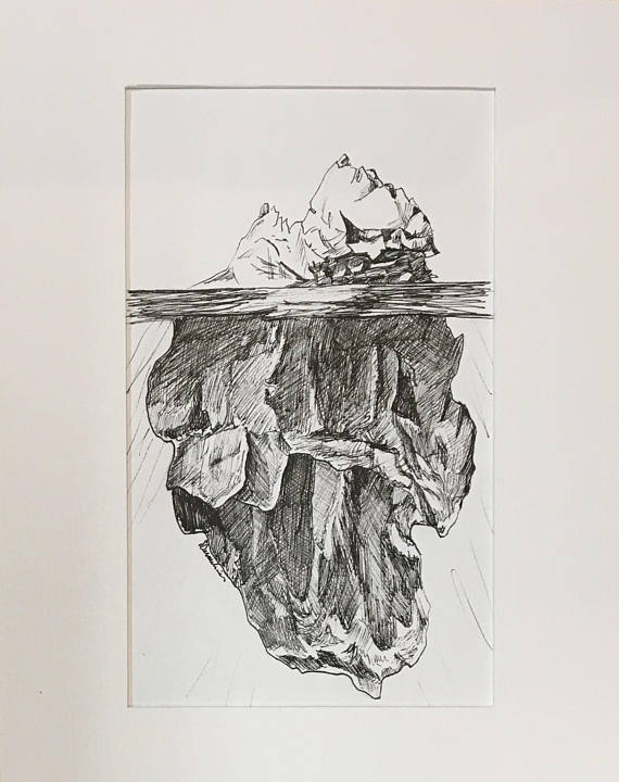 570x720 Iceberg Frozen Water Arctic Iceberg Drawing Original Art