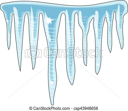 450x390 The Blue Shiny Frozen Icicles Hanging Down. Clipart Vector