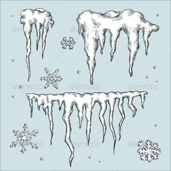 590x590 Icicles And Snowflakes Bullet, Journal And Bujo